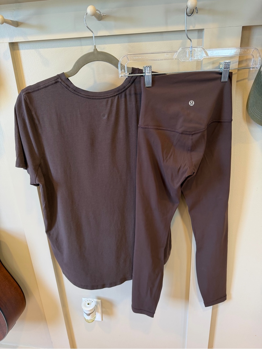 lululemon athletica  Dark Brown Short-Sleeve Tee & Align Leggings Set